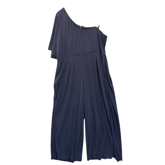 R&M Richards Navy Blue Rhinestone Tiered Asymmetrical Formal Pantsuit Women 18W - Picture 4 of 9